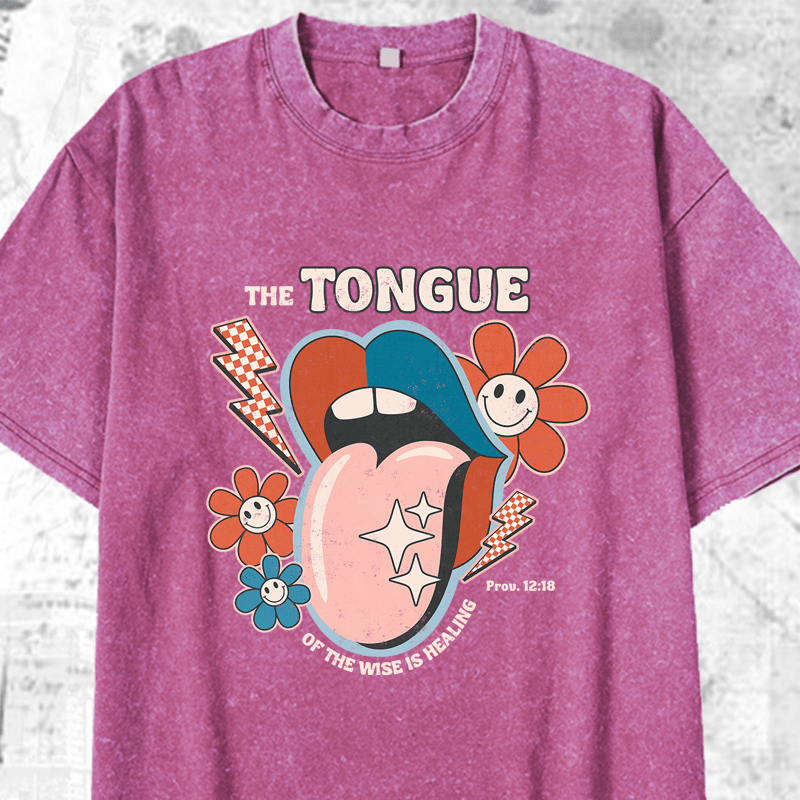 Maturelion The Tongue Of The Wisteis Healing DTG Printing Washed Cotton T-Shirt