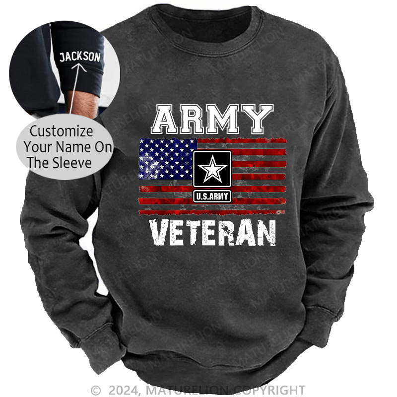 Maturelion Men's Sweatshirt Army U.S.Army Veteran Custom Sweatshirt