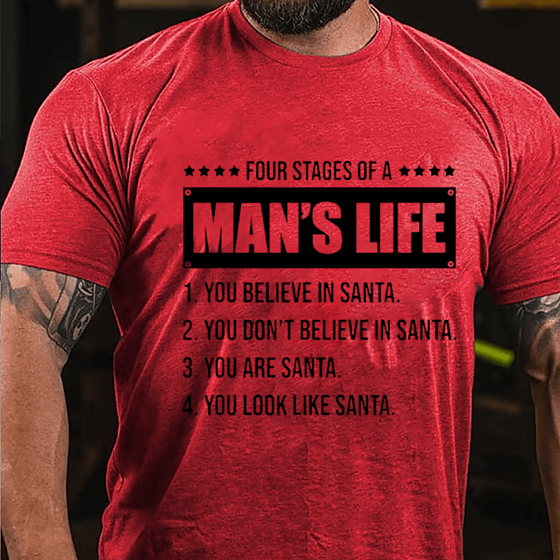 Four Stages Of A Man's Life Humorous Cotton T-shirt