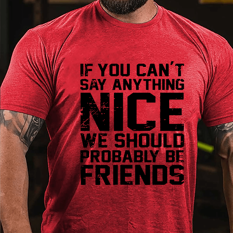 If You Can't Say Anything Nice We Should Probably Be Friends Cotton T-shirt