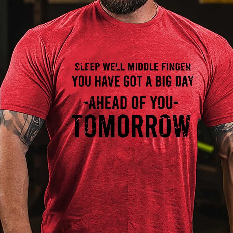 Sleep Well Middle Finger You Have Got A Big Day Ahead Of You Tomorrow Cotton T-shirt