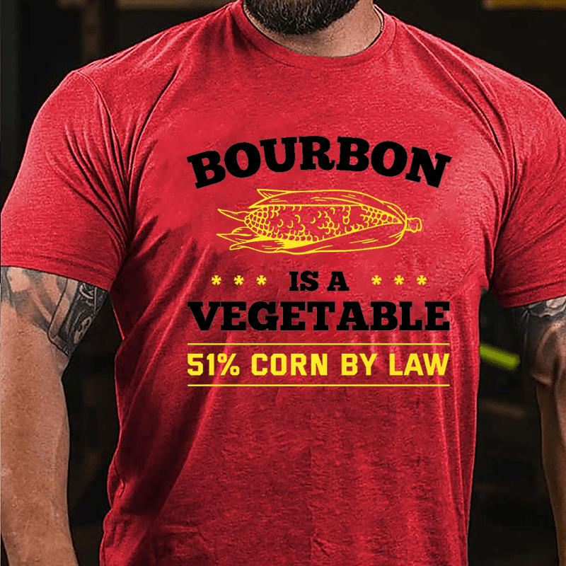 Bourbon Is A Vegetable 51% Corn By Law Men's Cotton T-shirt