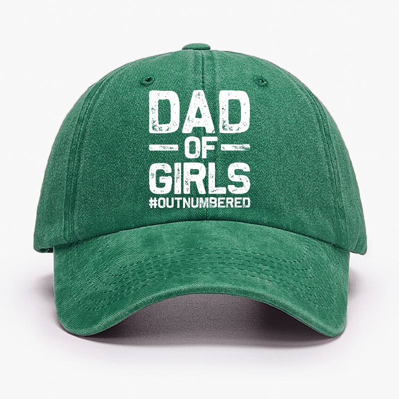 Dad Of Girls Outnumbered Funny Father Gift Cap