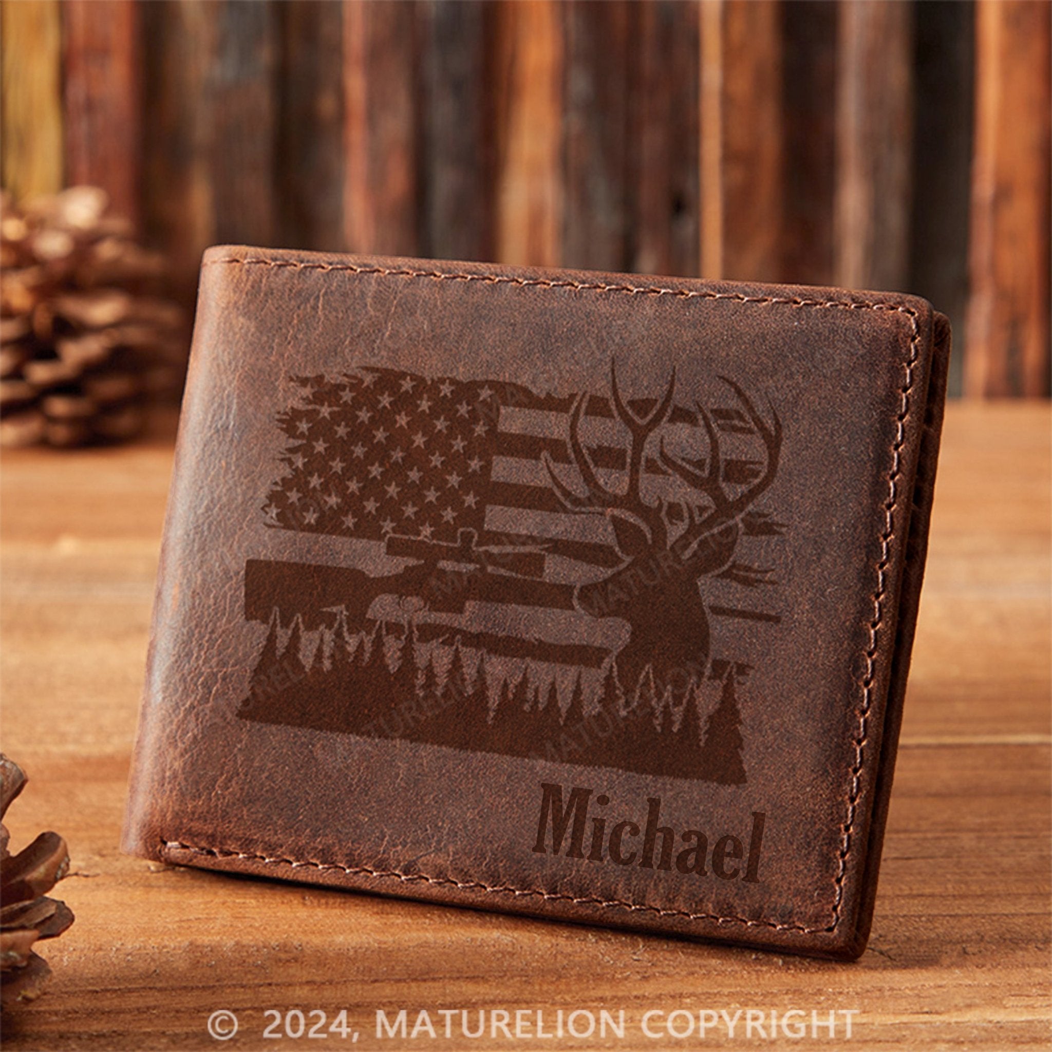 Maturelion Custom Leather Wallet for Men, Perfect Christmas Gift