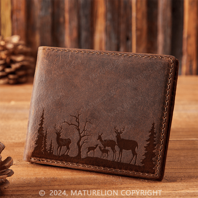 Maturelion Custom Leather Wallet with Fun Design Christmas Gift for Men