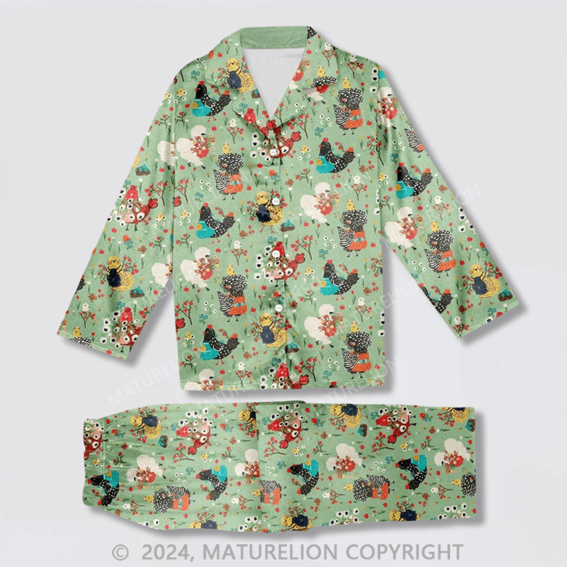 Maturelion Tropical Santa Christmas Pajama Set