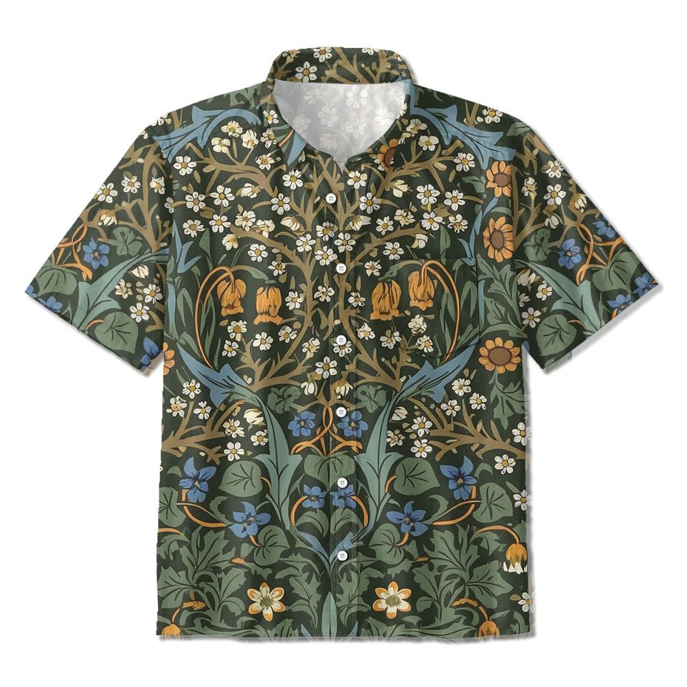 Maturelion Blackthorn Green Print Hawaiian Shirt