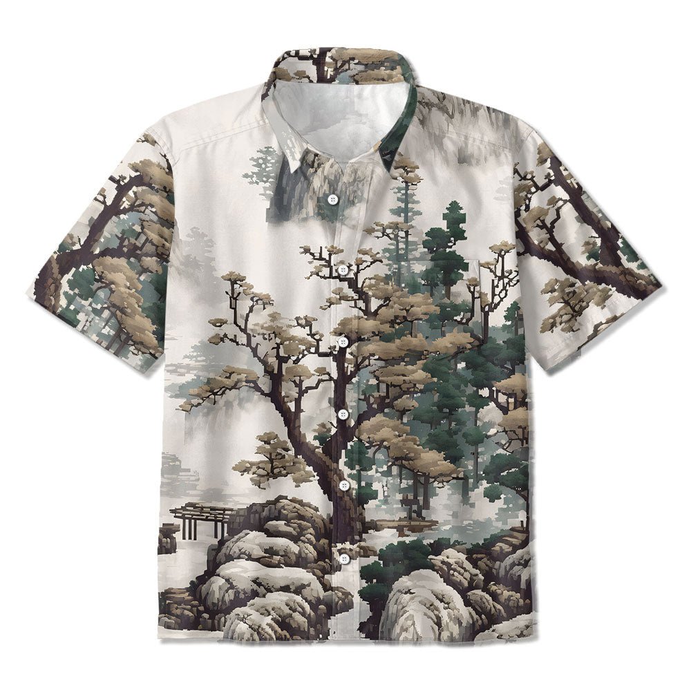 Maturelion Vintage Landscape Painting Print Hawaiian Shirt