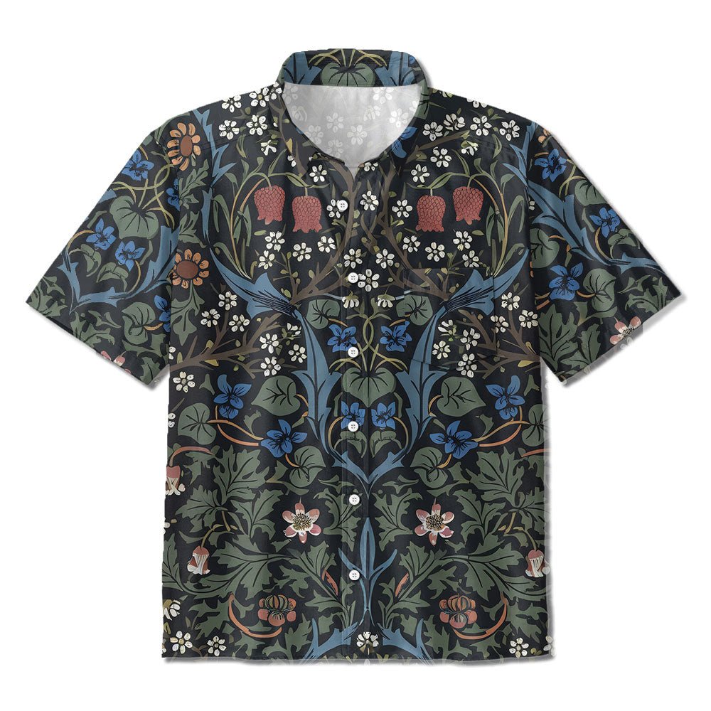 Maturelion William Morris Floral Pattern Print Hawaiian Shirt