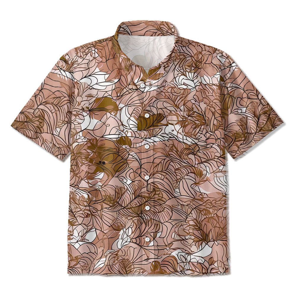 Maturelion Botanical full print casual loose Print Hawaiian Shirt