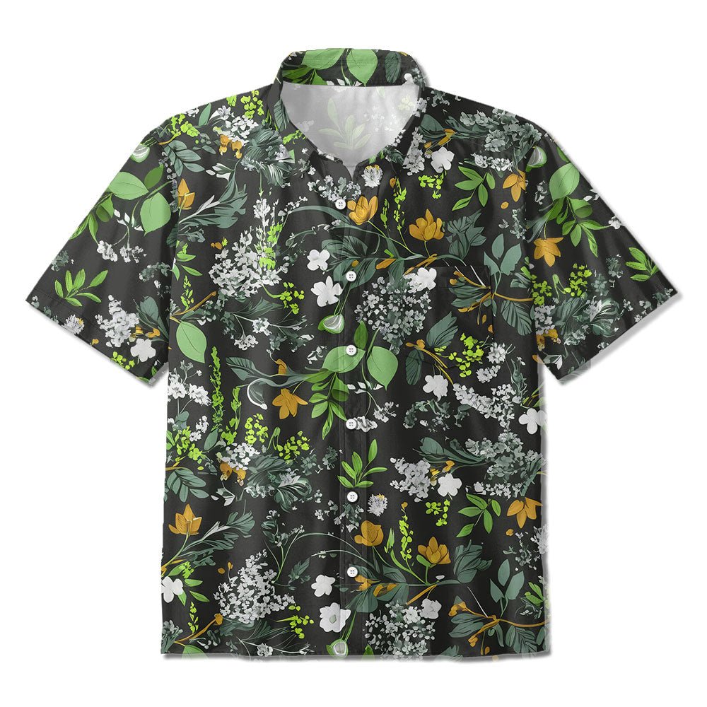 Maturelion William Morris Floral Botanical Mixed Print Hawaiian Shirt