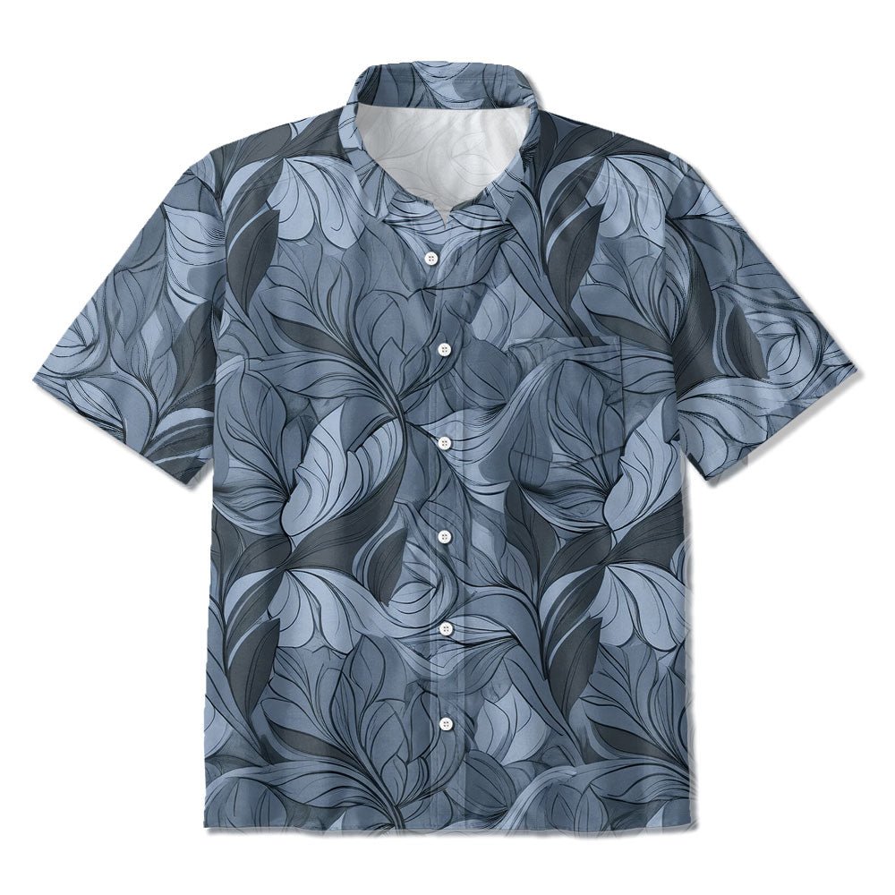 Maturelion Flower - blossom Design Casual Button Down Print Hawaiian Shirt