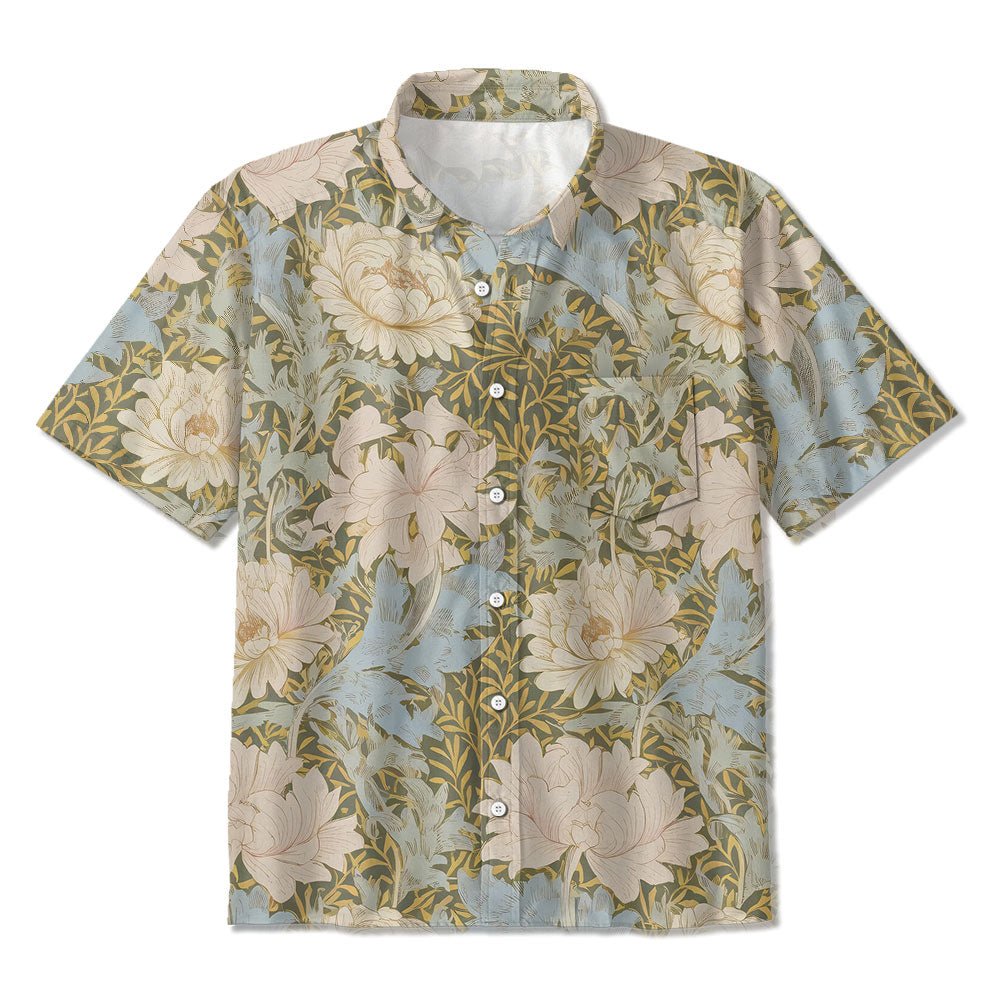 Maturelion Floral Botanical Mixed Print Hawaiian Shirt