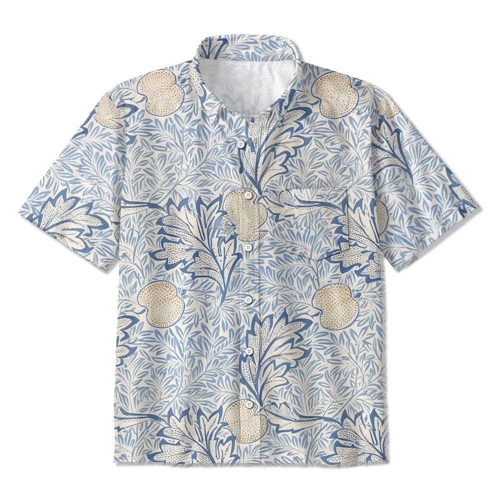 Maturelion Spring Summer Turn-Down Collar 3D Print Hawaiian Shirt