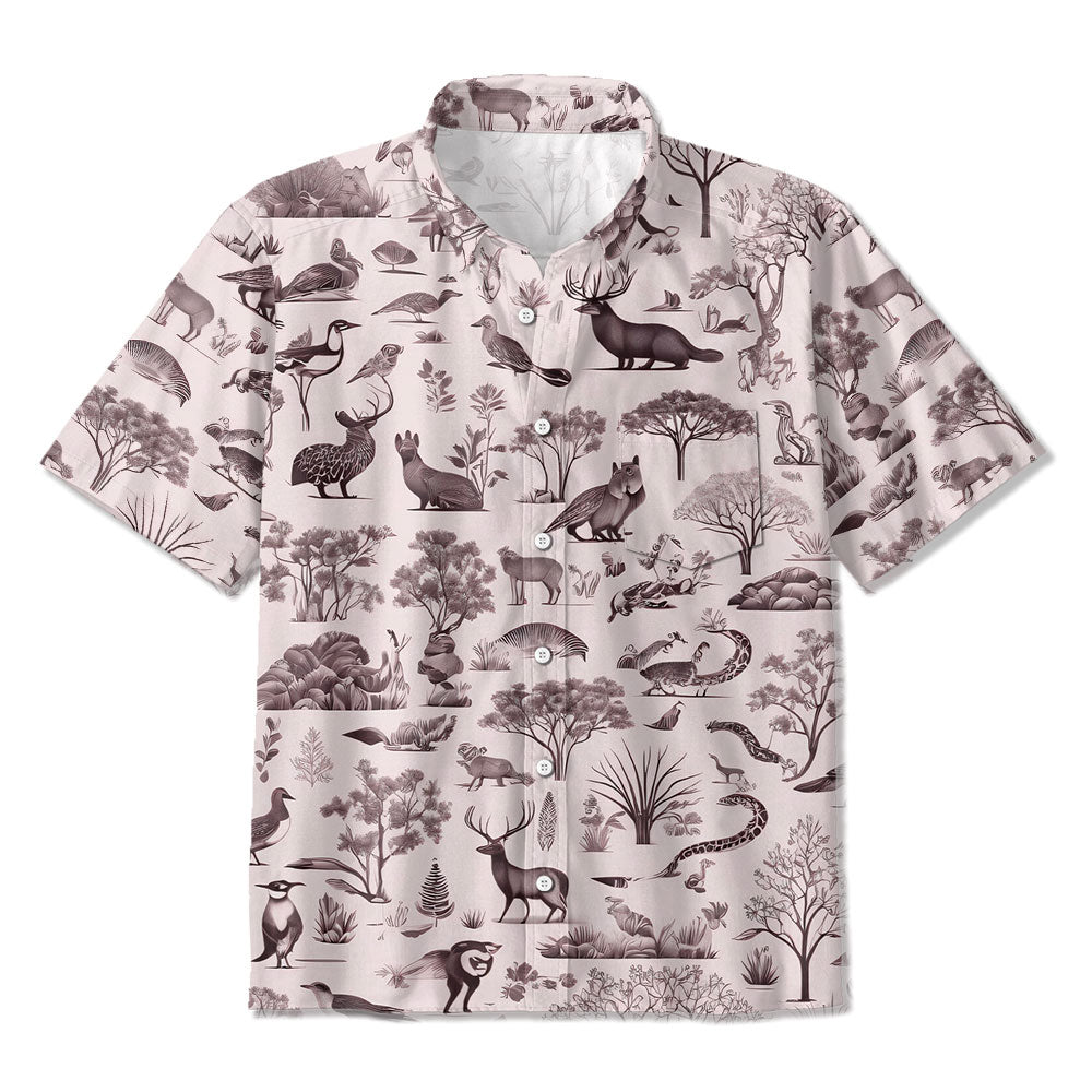 Maturelion Native Casual Buttons Print Hawaiian Shirt