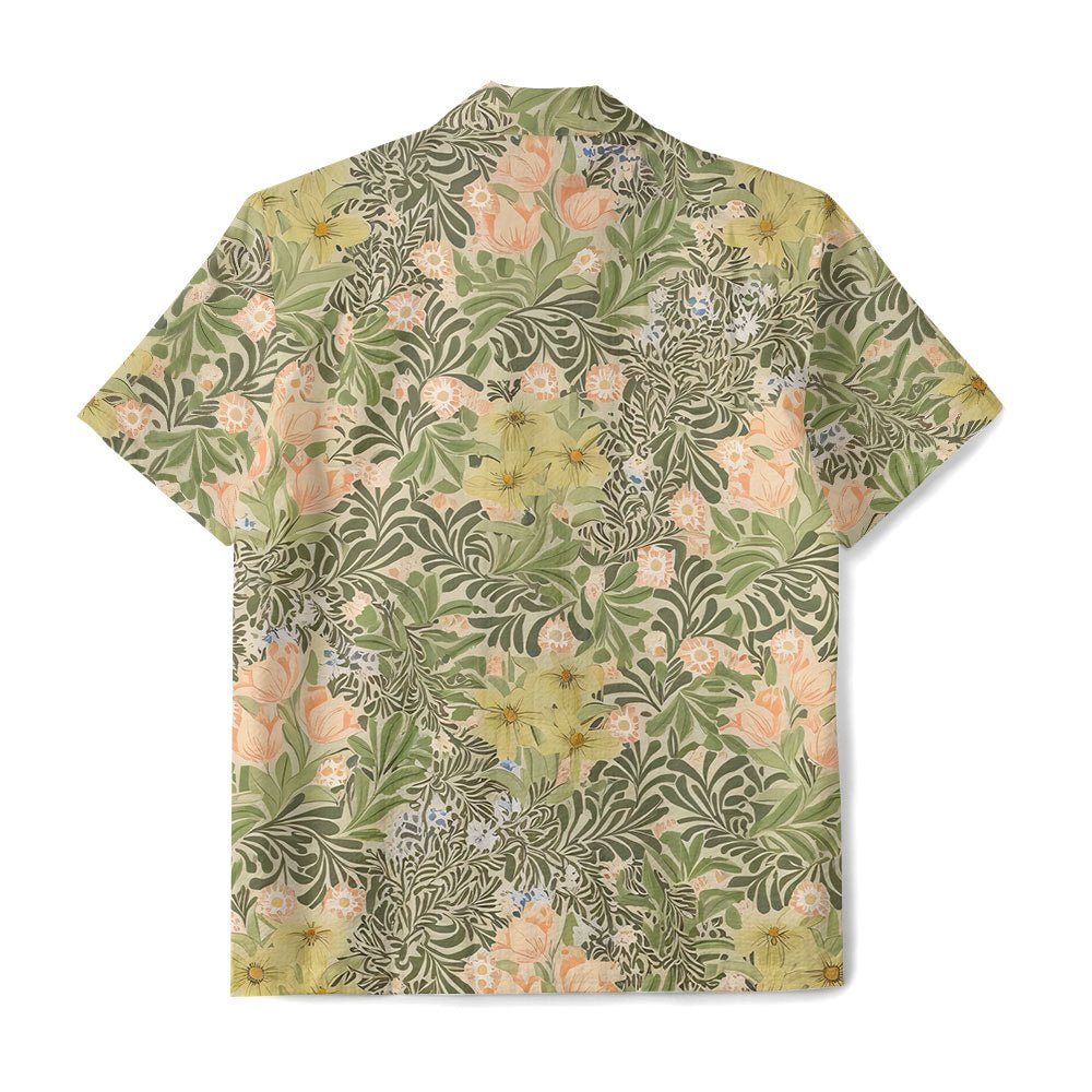 Maturelion Floral Botanical Mixed Print Print Hawaiian Shirt