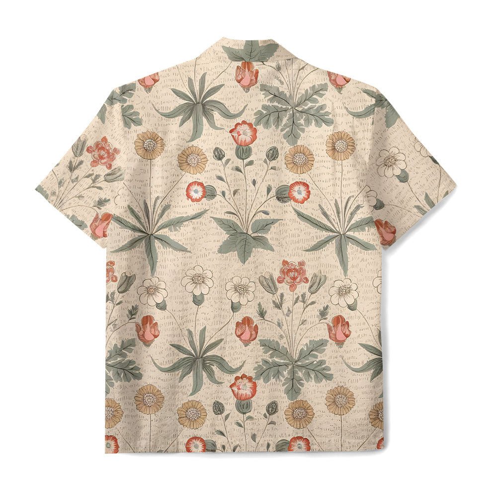 Maturelion William Morris Floral Botanical Mixed Print Print Hawaiian Shirt