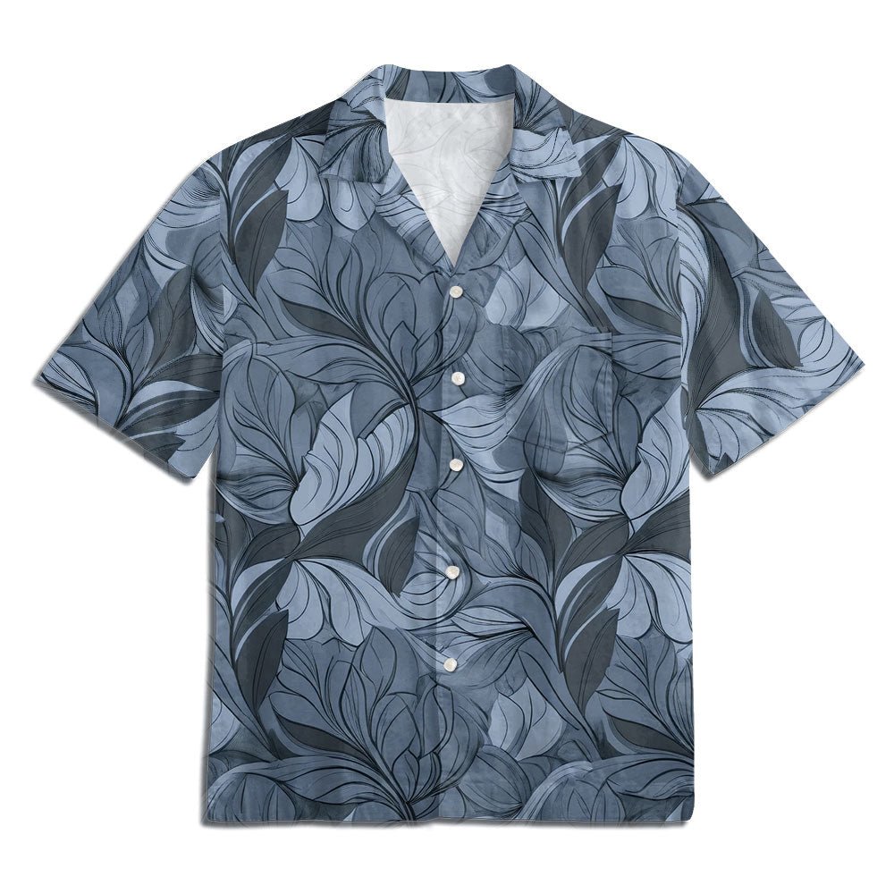 Maturelion Flower - blossom Design Casual Button Down Print Hawaiian Shirt