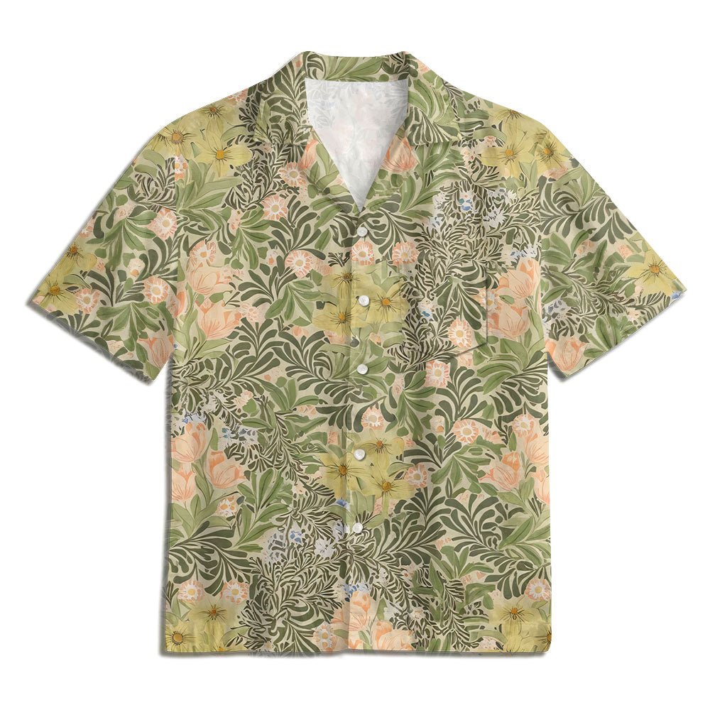 Maturelion Floral Botanical Mixed Print Print Hawaiian Shirt