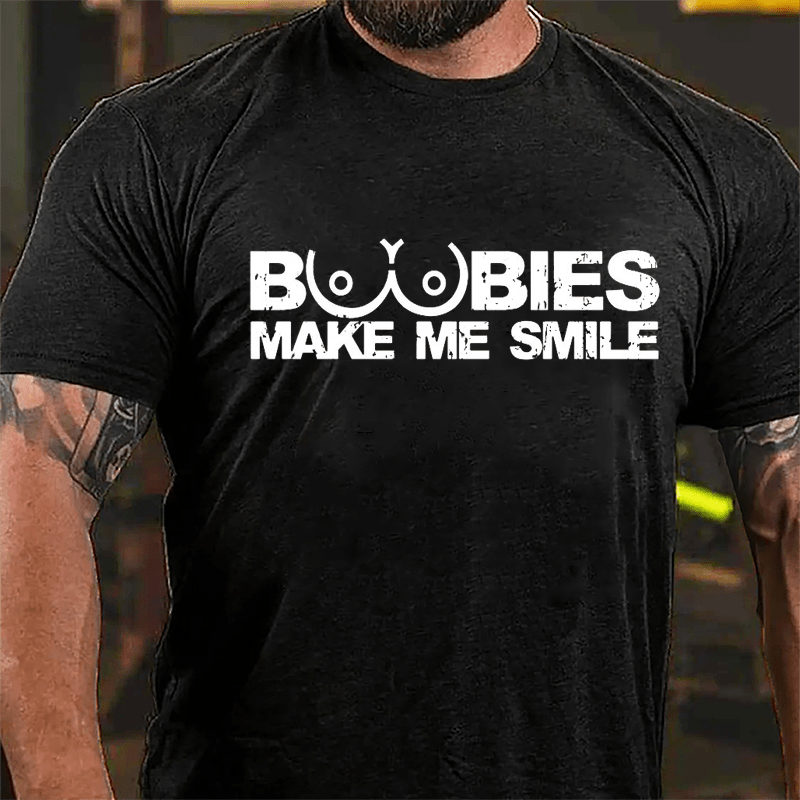 Boobies Make Me Smile Cotton T-shirt