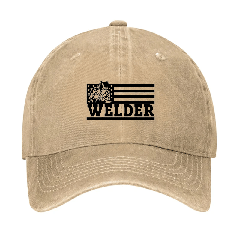 Welder American Flag Print Cap