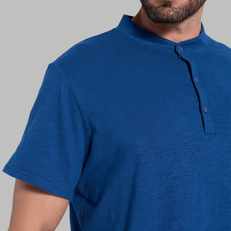 Maturelion Classical Cotton Essential Henley Shirt