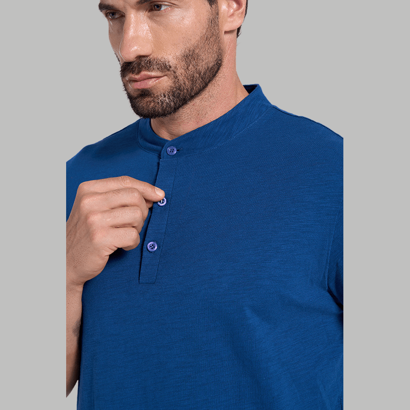 Maturelion Classical Cotton Essential Henley Shirt