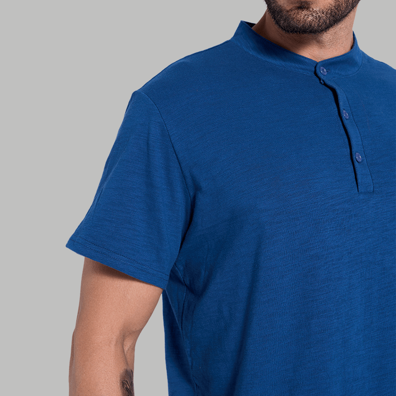 Maturelion Classical Cotton Essential Henley Shirt