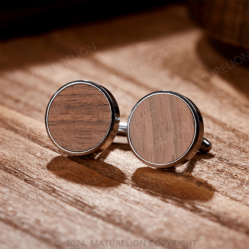 Maturelion Engraved Wood Cufflinks