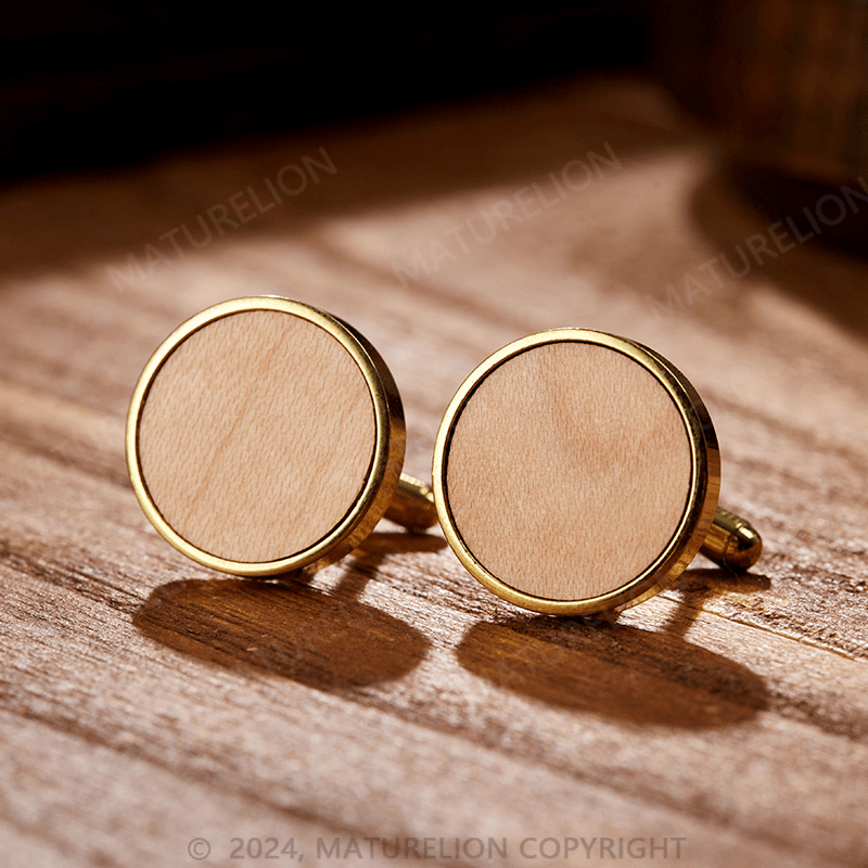 Maturelion Engraved Wood Cufflinks