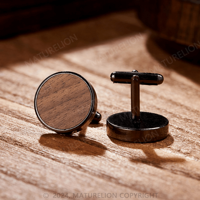 Maturelion Engraved Wood Cufflinks