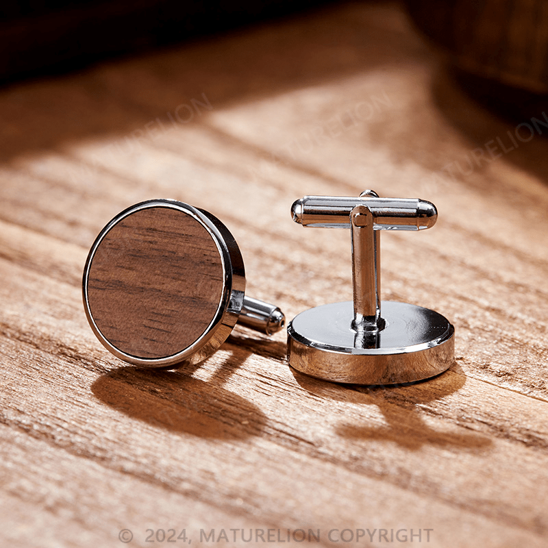 Maturelion Engraved Wood Cufflinks