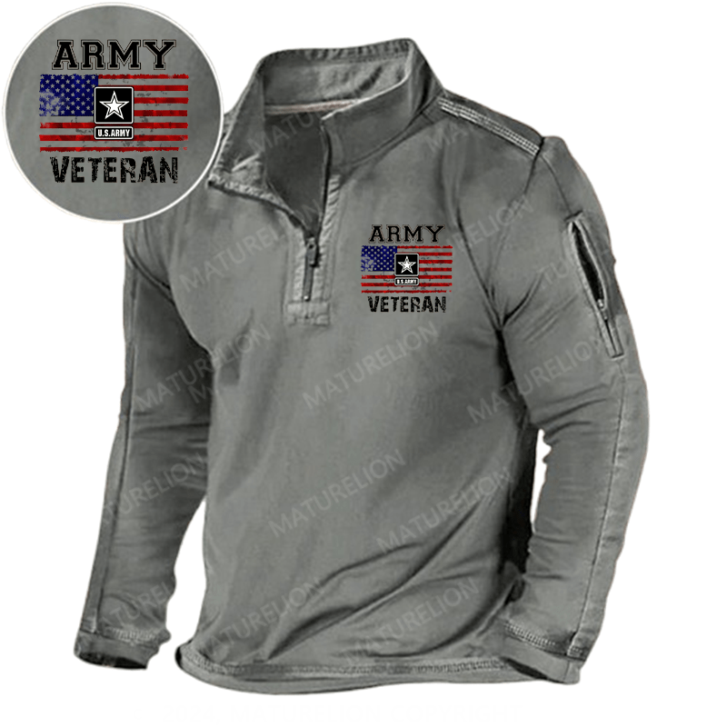 Maturelion Men's Henley Shirt Army U.S.Army Veteran Henley Shirt Henley Shirt