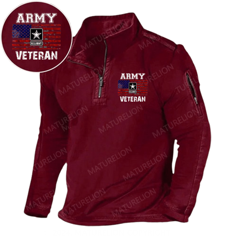 Maturelion Men's Henley Shirt Army U.S.Army Veteran Henley Shirt Henley Shirt