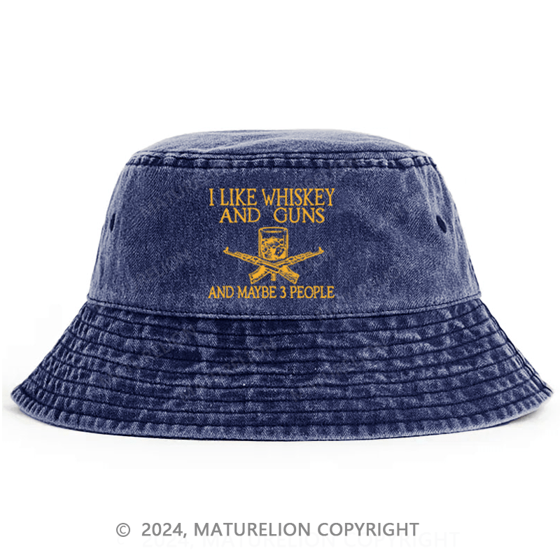 Matuerlion Men's Bucket Hat I Like Whiskey And Guns Bucket Hat