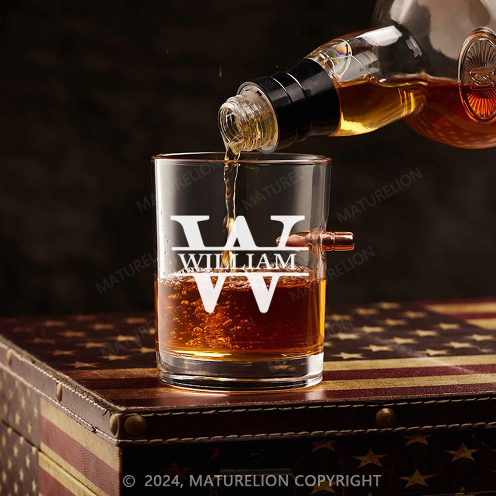 Maturelion Personalized Golf Ball in Whiskey Lowball Glass