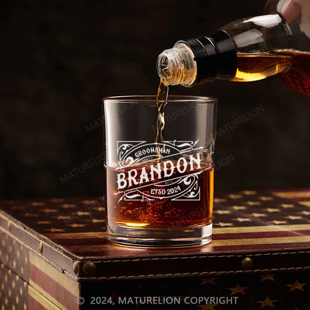 Maturelion Personalized Golf Ball in Whiskey Lowball Glass