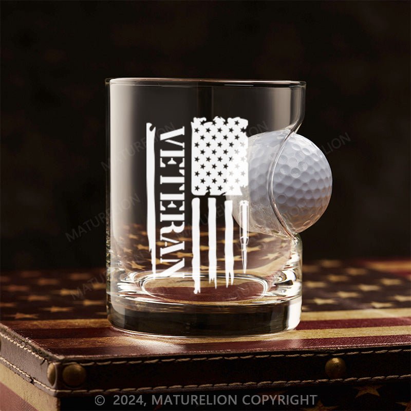 Maturelion Veteran Flag Whiskey Glass