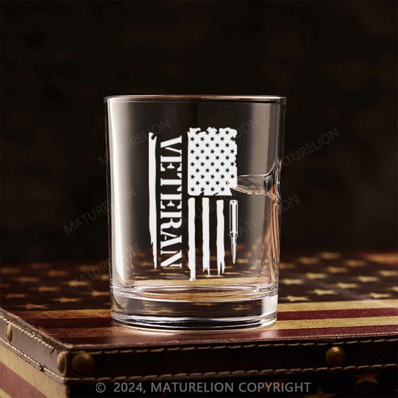 Maturelion Veteran Flag Whiskey Glass