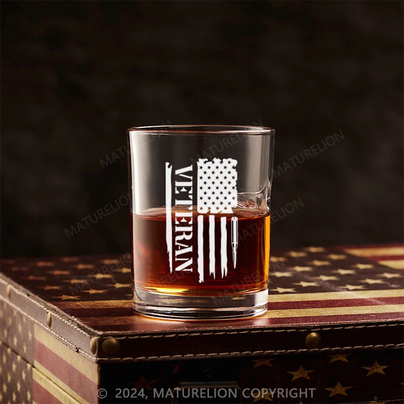 Maturelion Veteran Flag Whiskey Glass