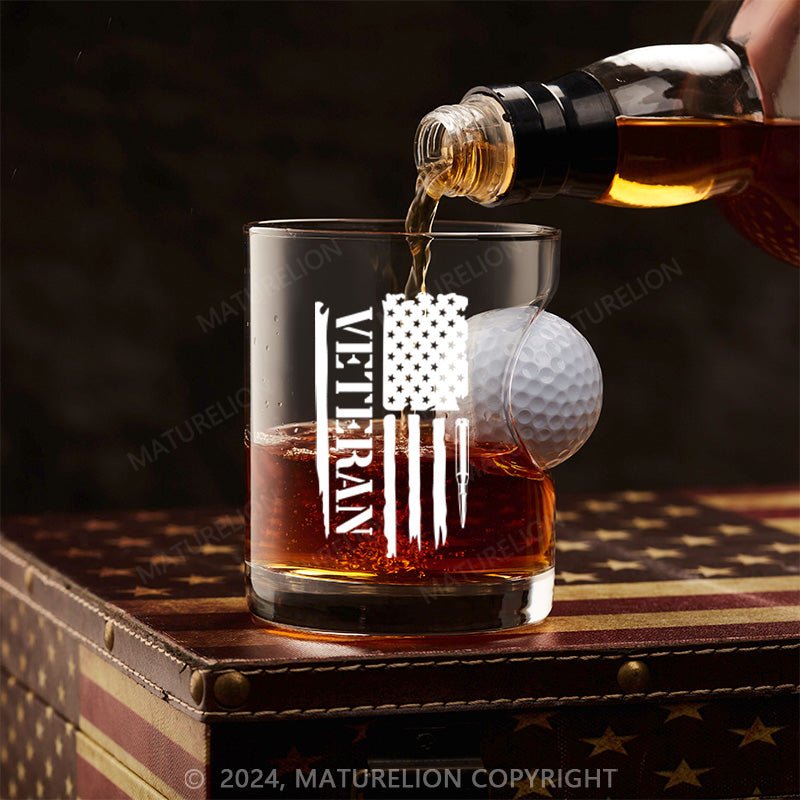 Maturelion Veteran Flag Whiskey Glass