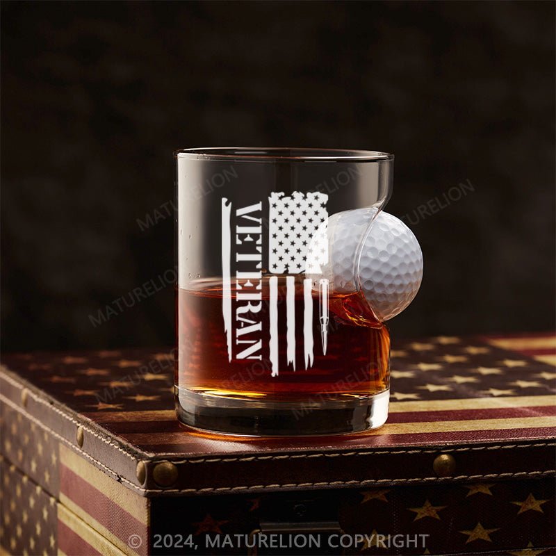 Maturelion Veteran Flag Whiskey Glass