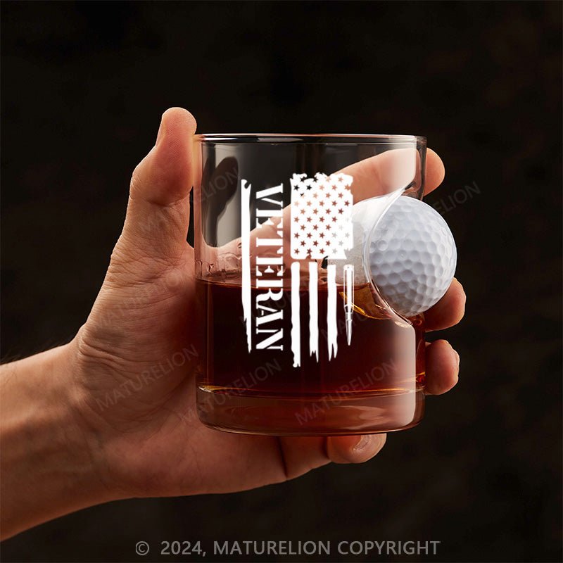 Maturelion Veteran Flag Whiskey Glass