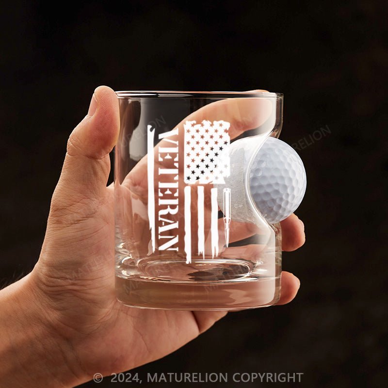 Maturelion Veteran Flag Whiskey Glass