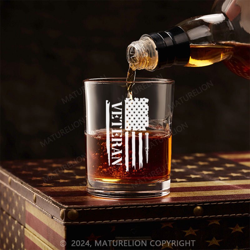 Maturelion Veteran Flag Whiskey Glass