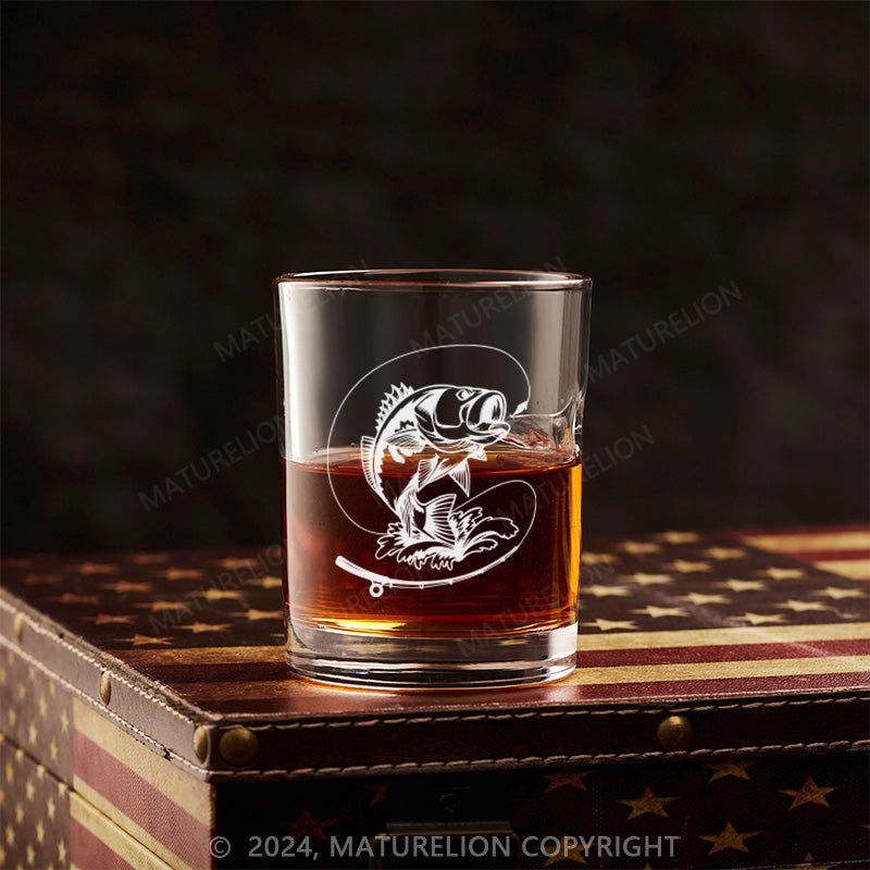 Maturelion Gone Fishing Whiskey Glass