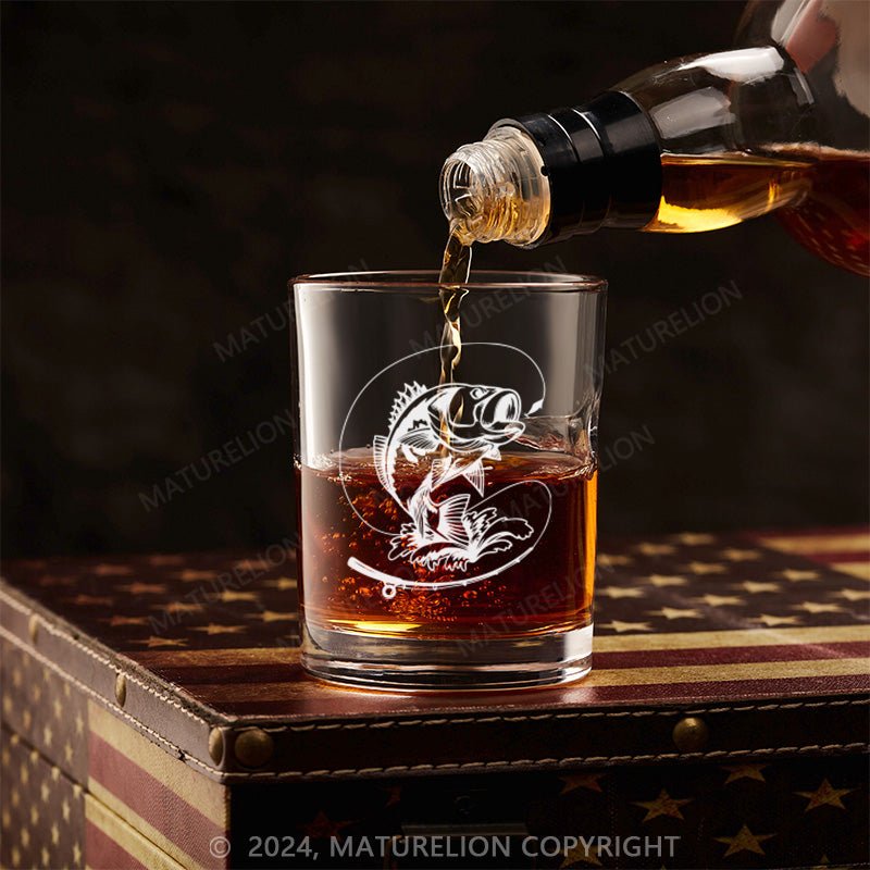 Maturelion Gone Fishing Whiskey Glass