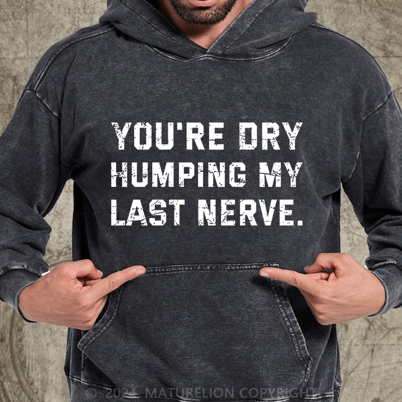 Maturelion You're Dry Humping My Last Nerve DTG Printing Washed Hoodie