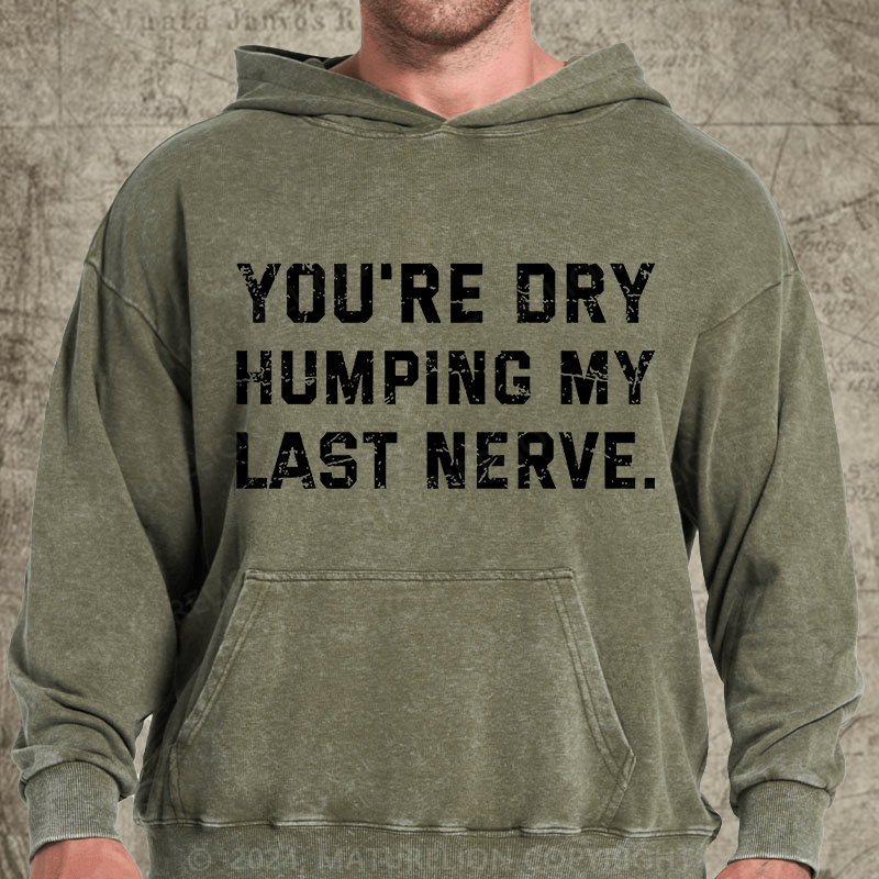 Maturelion You're Dry Humping My Last Nerve DTG Printing Washed Hoodie