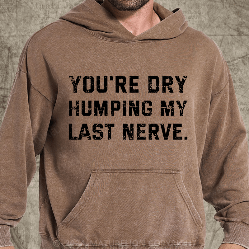 Maturelion You're Dry Humping My Last Nerve DTG Printing Washed Hoodie